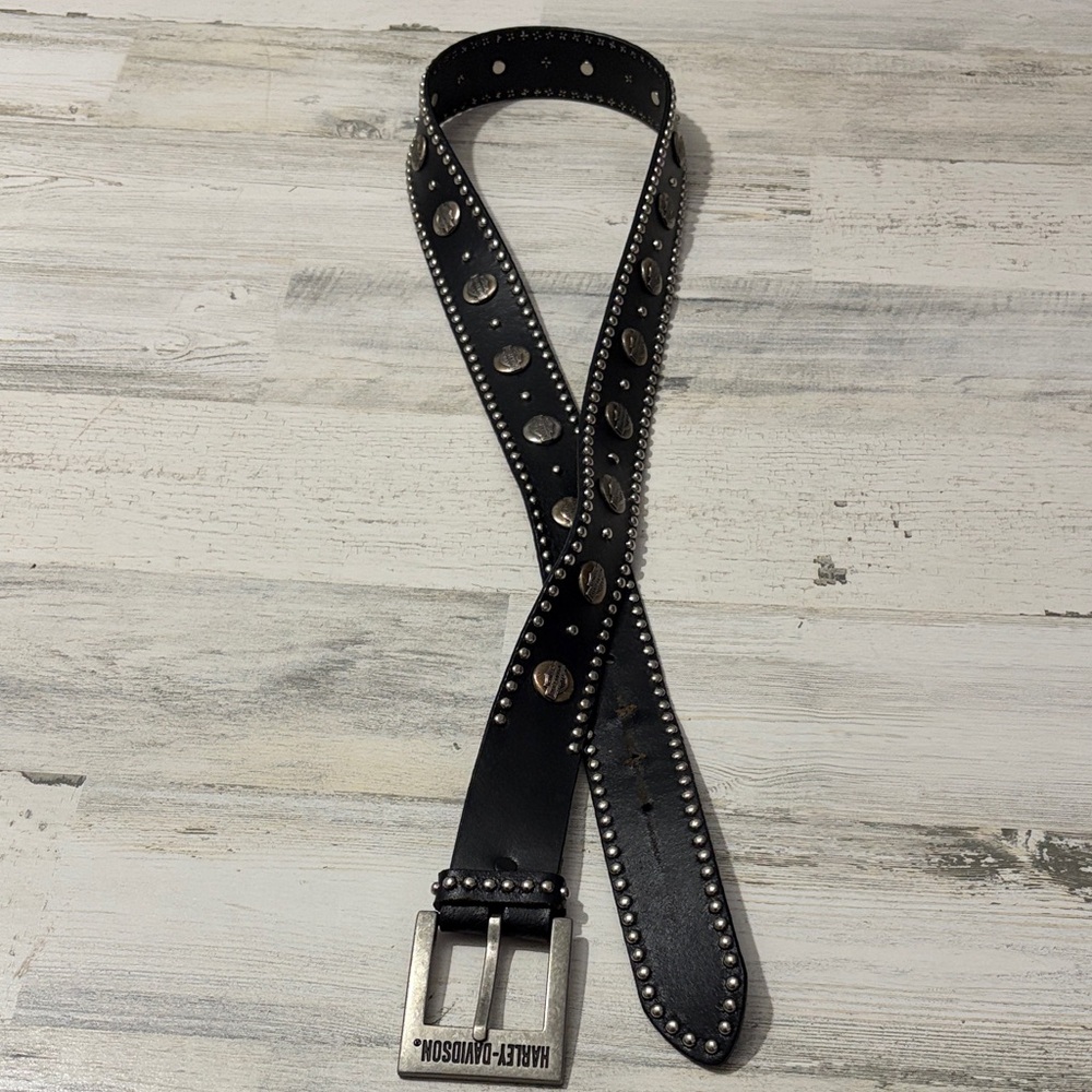 Harley-Davidson Black and Silver Men's Belt Size XL - Picture 3 of 10